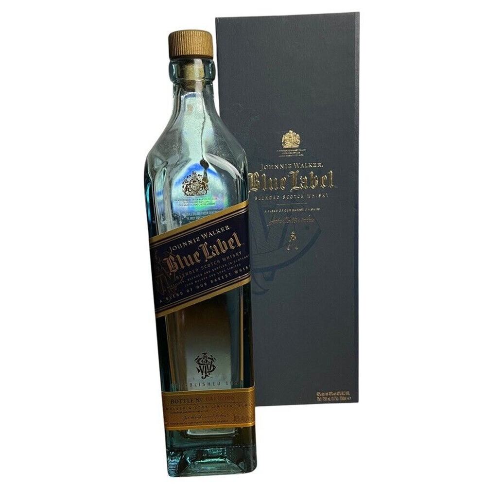 Johnnie Walker Blue Label Blended Scotch Whisky Empty Bottle Box Collectors